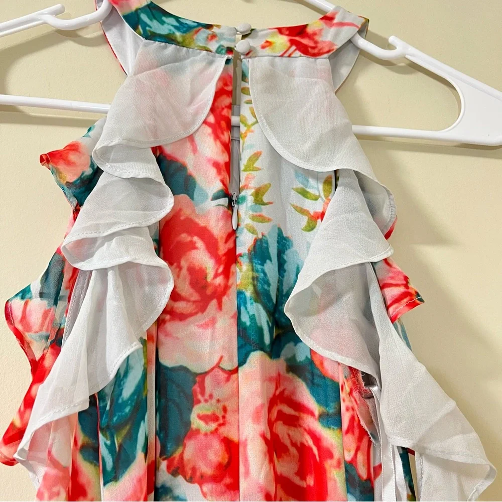 PL Gianni bini cold shoulder Floral maxi dress Size XS (Sleeves Altered) - Picture 6 of 14